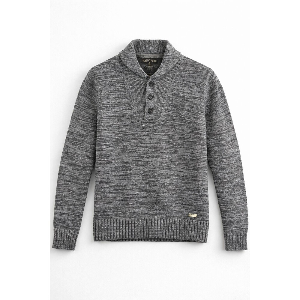 Converse One Star Marled Knit Henley Sweater Gray Men’s Size M